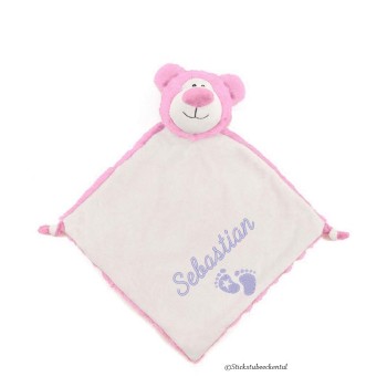 Schnuffeltuch Bär mit Schreibschrift